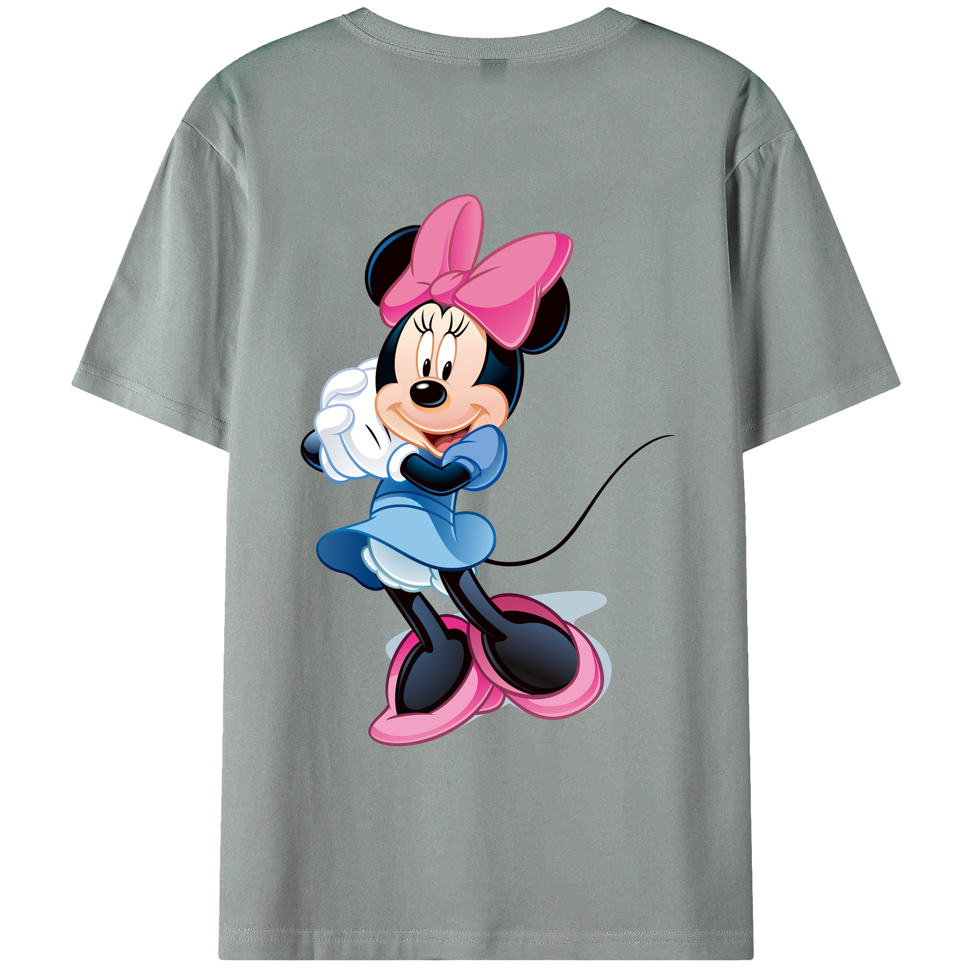 ミッキーマウス Mickey Mouse 綿100％ メンズ半袖Tシャツ（バックプリント） 通気性